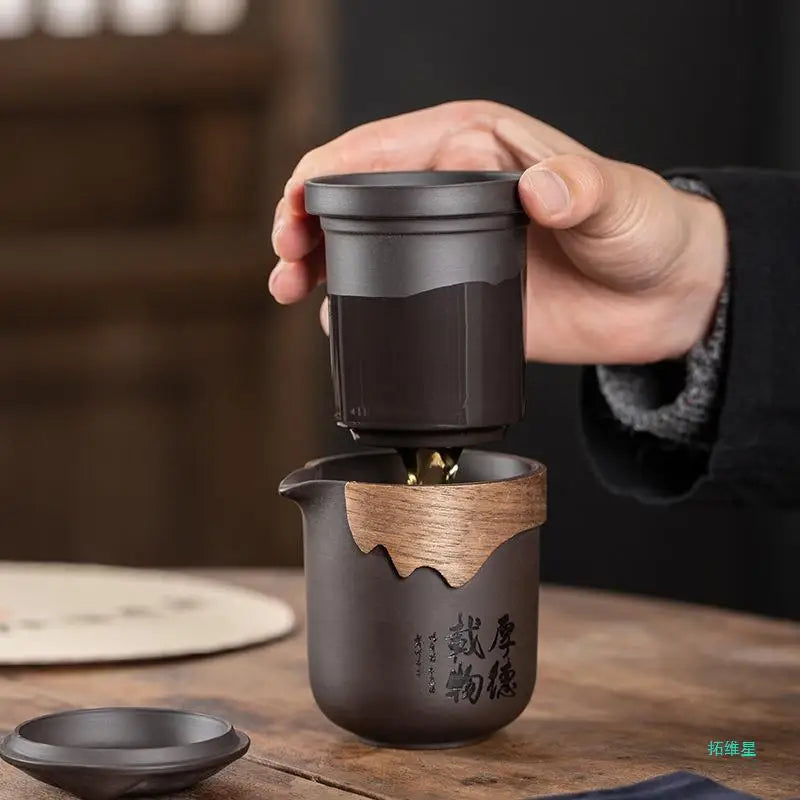 Portable Camp Tea Set — Purple Clay, 6 Cups