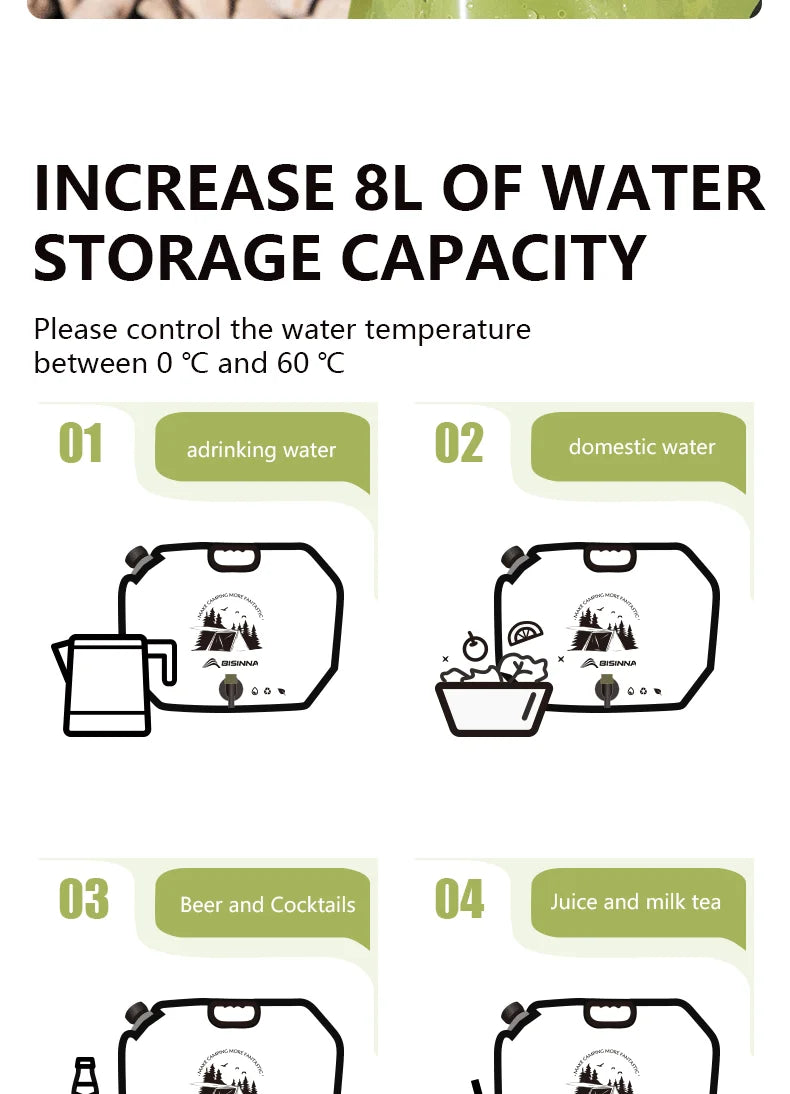 Collapsible Camp Water Storage Bag — 8L