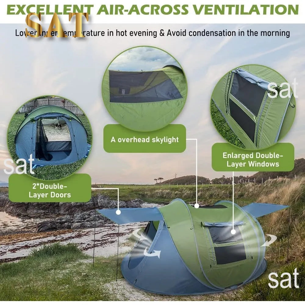 Multi Person Instant Pop-Up Tent with Skylight