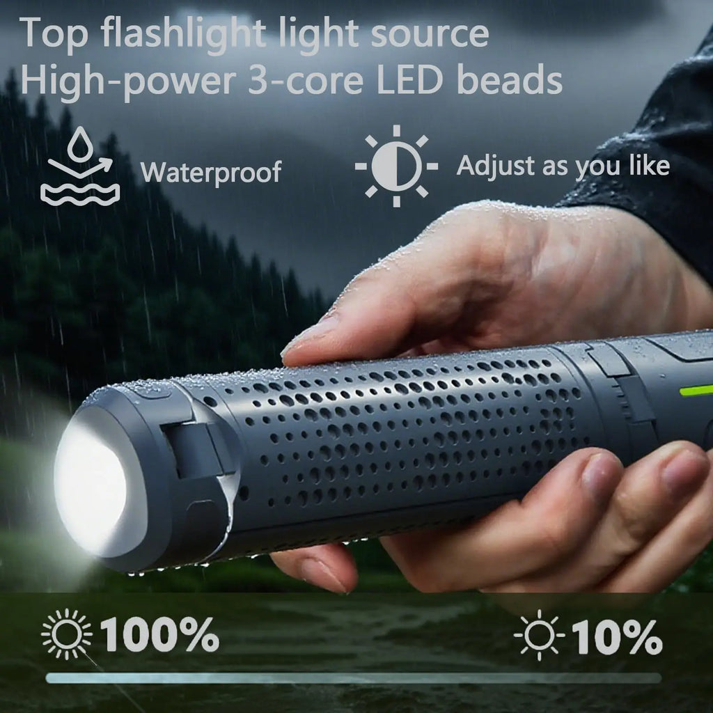 Foldable Camp Lantern with Power Bank - Telescopic Pole, USB Rechargeable