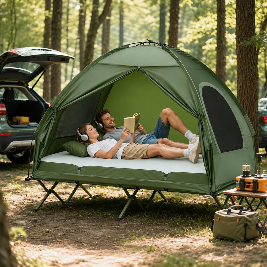4-in-1 Camping Tent Cot & Matteres