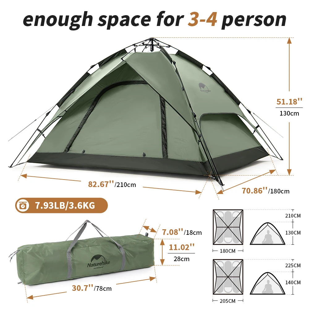 One-Touch Pop-Up Tent — 3 Person