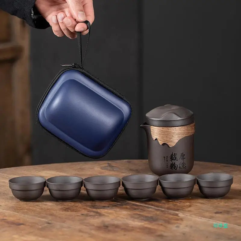Portable Camp Tea Set — Purple Clay, 6 Cups