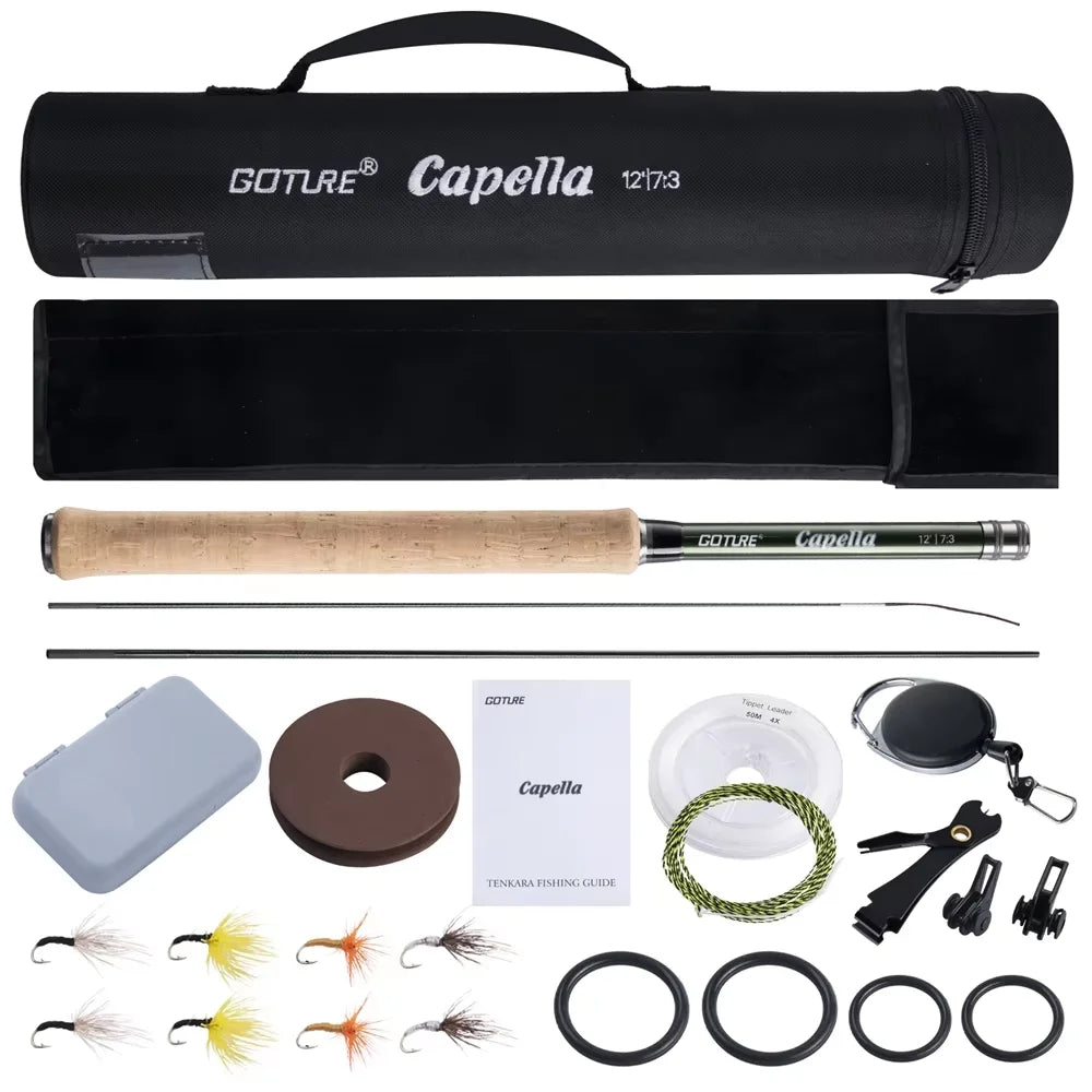 Tenkara Fly Fishing Rod Kit — 12ft Carbon, Complete Set