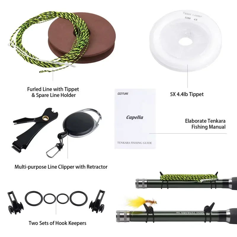 Tenkara Fly Fishing Rod Kit — 12ft Carbon, Complete Set