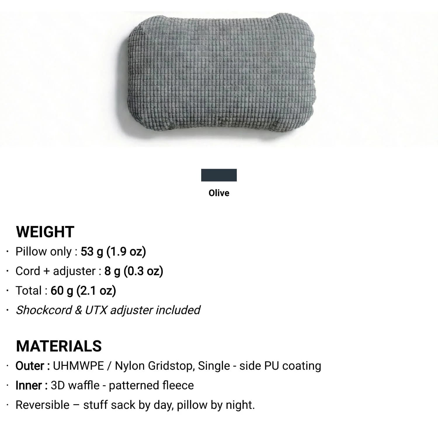 Ultralight Dual-Mode Stuff Sack & Camp Pillow — 60g