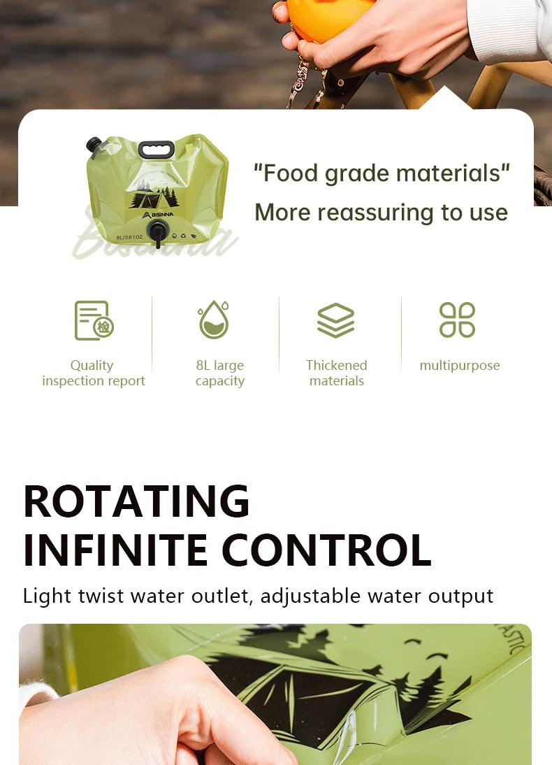 Collapsible Camp Water Storage Bag — 8L