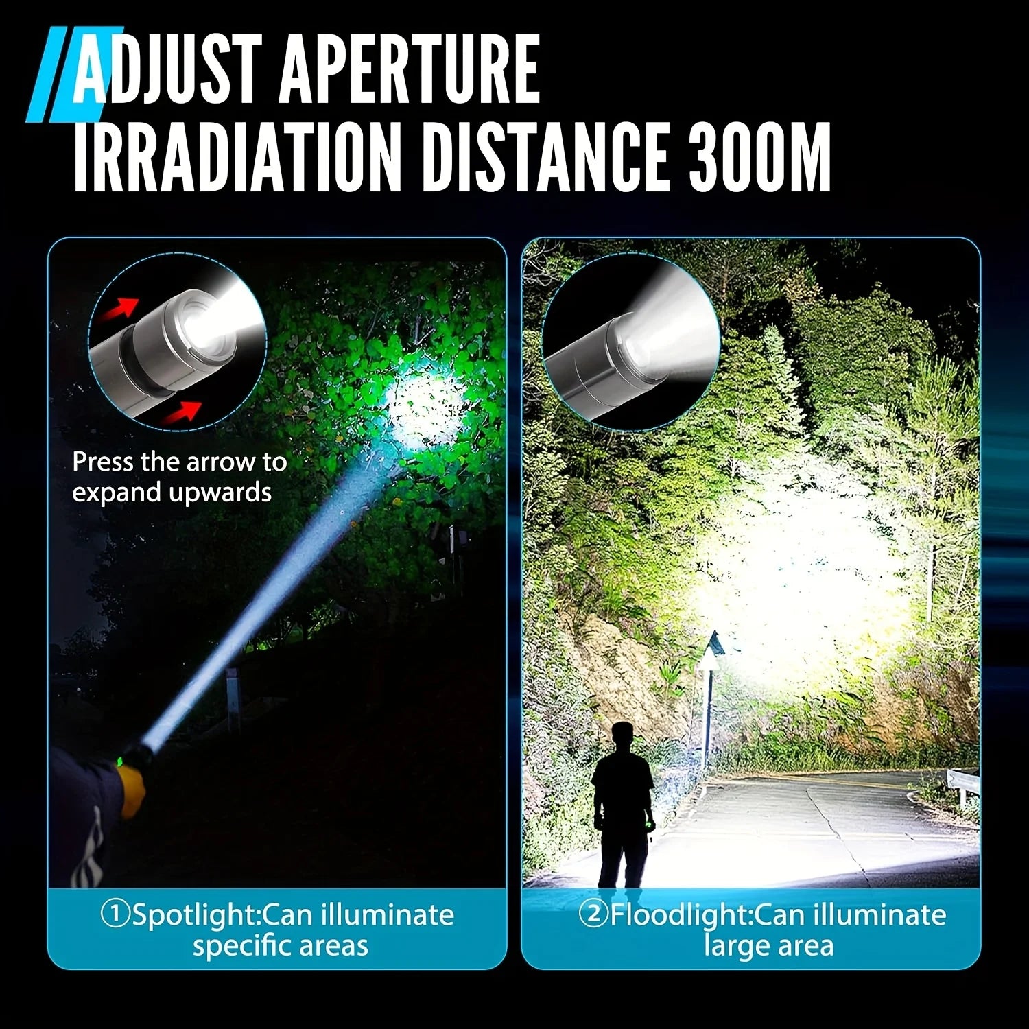Foldable Camp Lantern with Power Bank - Telescopic Pole, USB Rechargeable