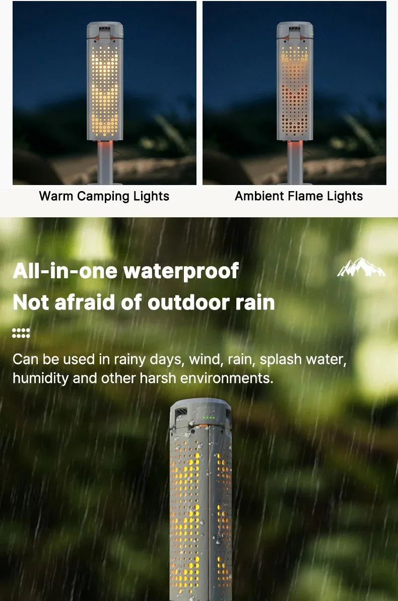 Foldable Camp Lantern with Power Bank - Telescopic Pole, USB Rechargeable