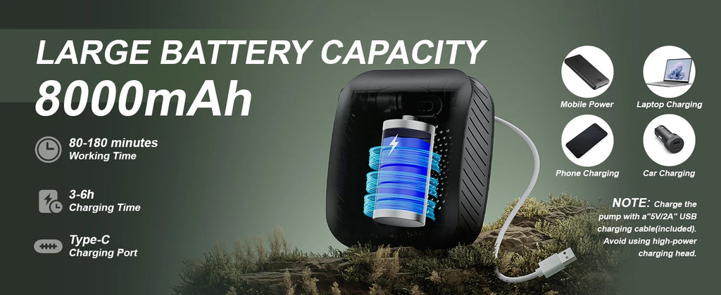 Portable Camp Shower Kit — 8000mAh, 5-Gallon Bucket