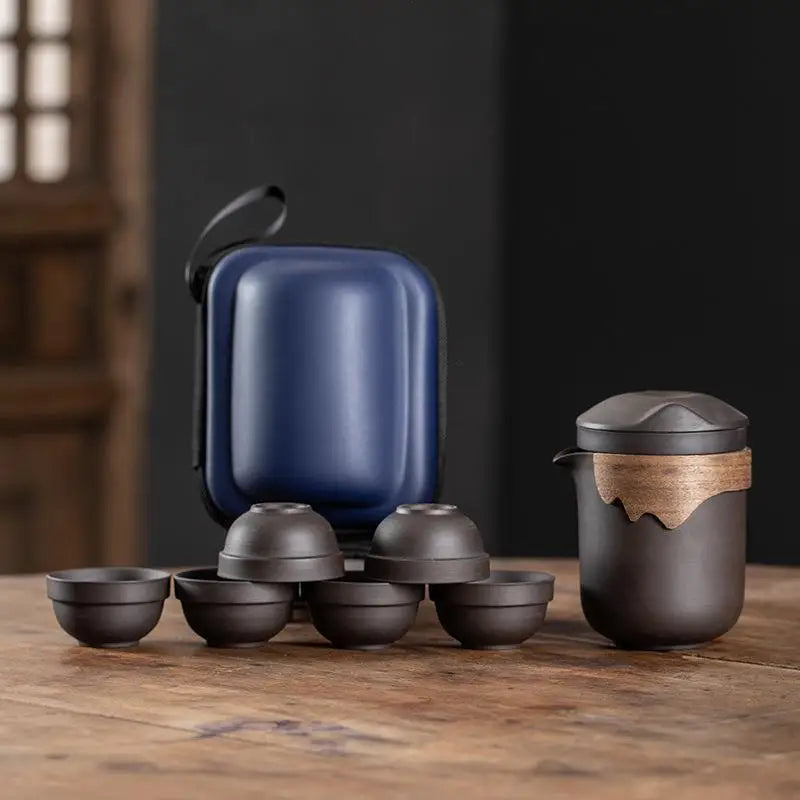 Portable Camp Tea Set — Purple Clay, 6 Cups