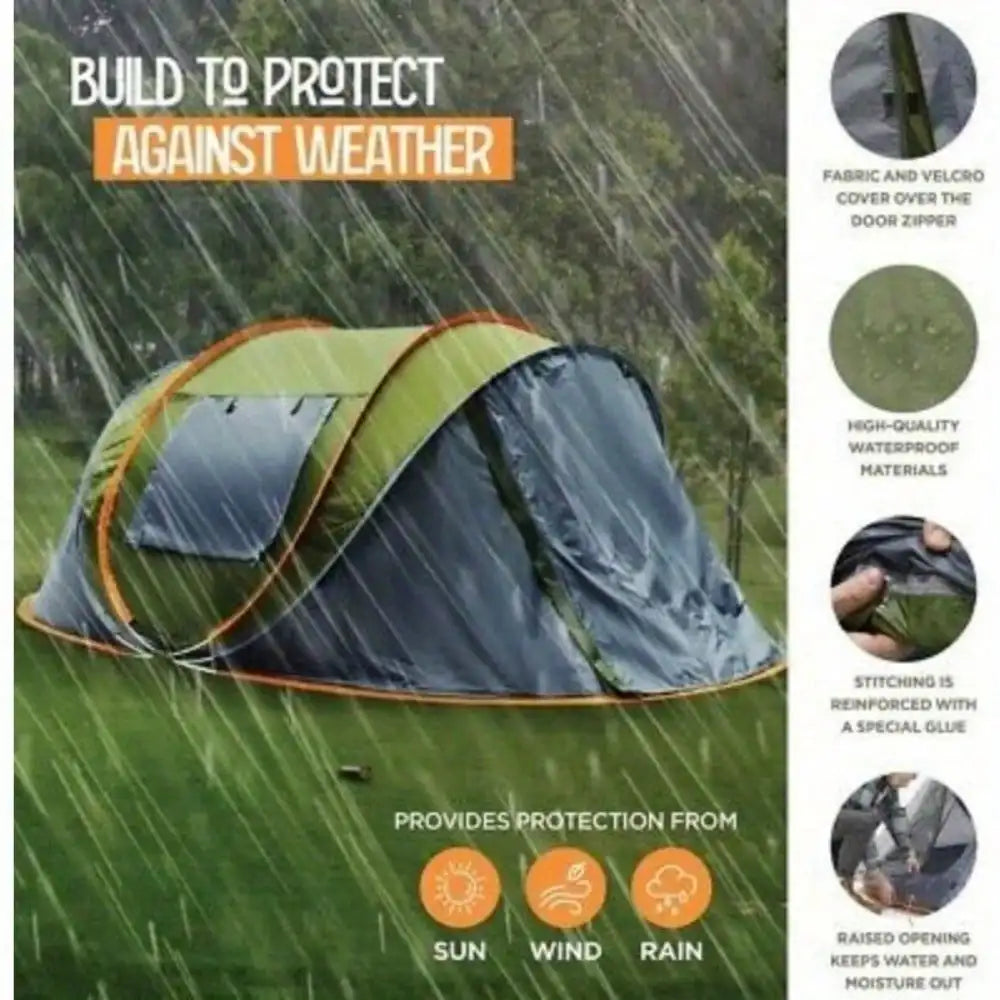 2 Person Foldable Pop-Up Tent - No Pole Assembly