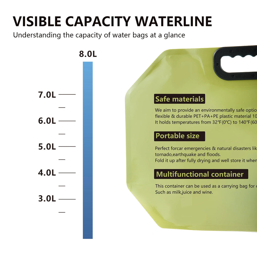 Collapsible Camp Water Storage Bag — 8L