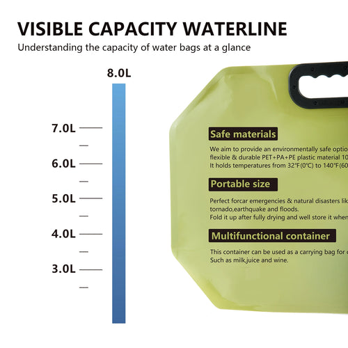 Collapsible Camp Water Storage Bag — 8L