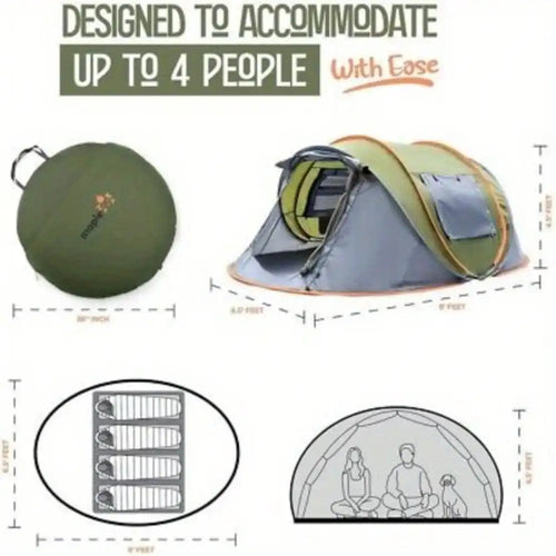 2 Person Foldable Pop-Up Tent - No Pole Assembly