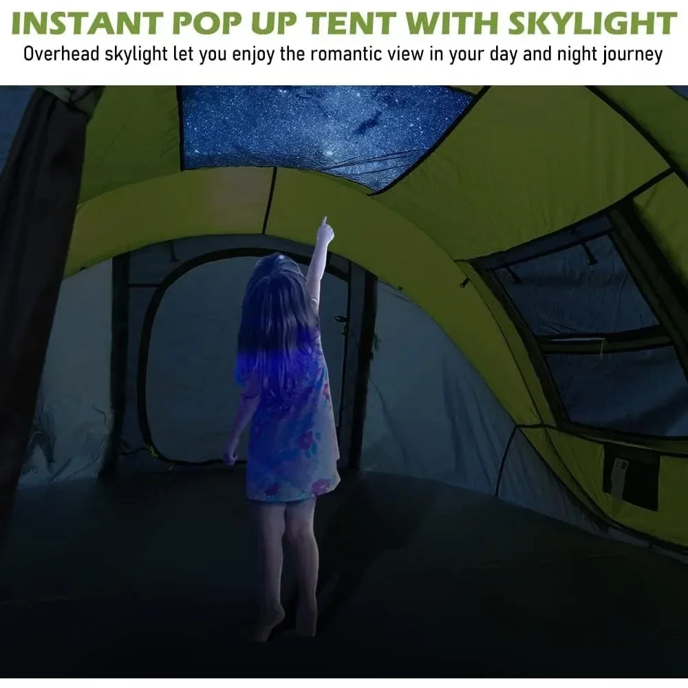 Multi Person Instant Pop-Up Tent with Skylight