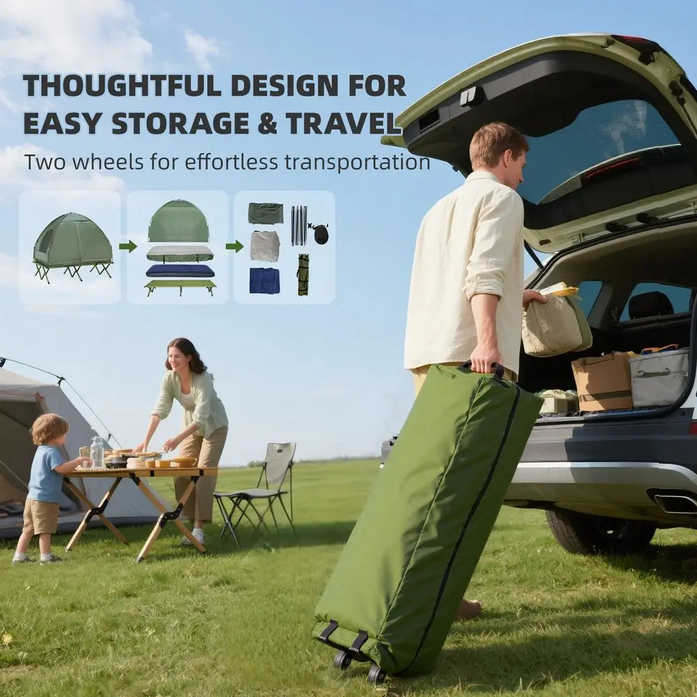 4-in-1 Camping Tent Cot & Matteres