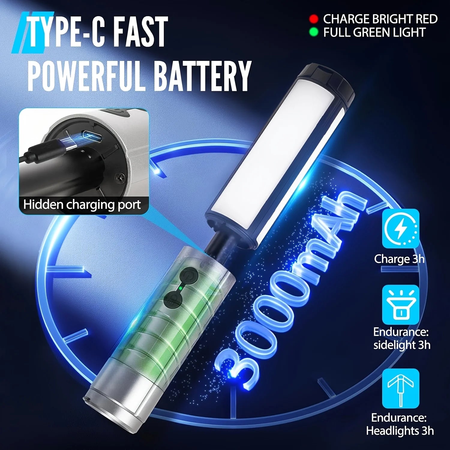 Foldable Camp Lantern with Power Bank - Telescopic Pole, USB Rechargeable