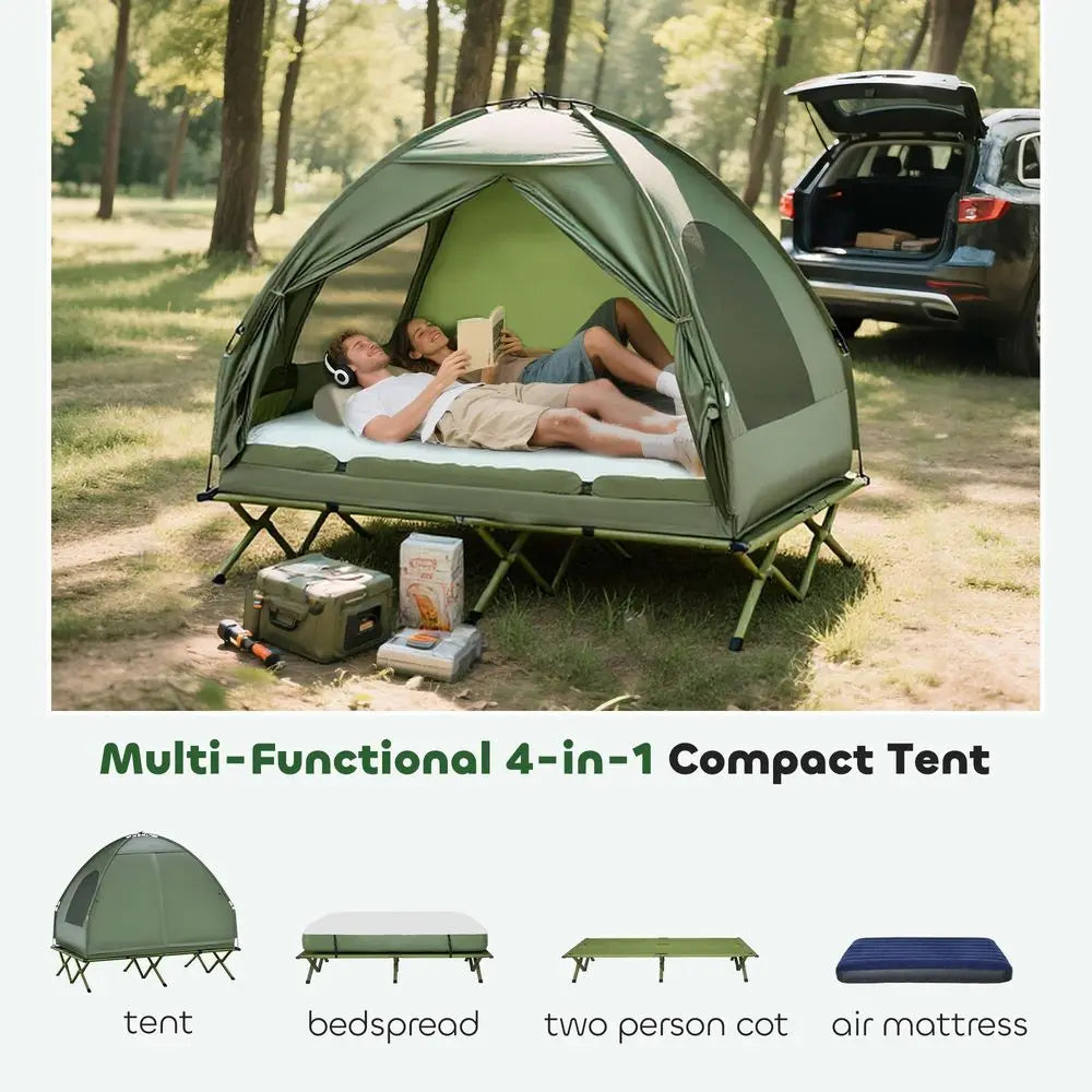 4-in-1 Camping Tent Cot & Matteres