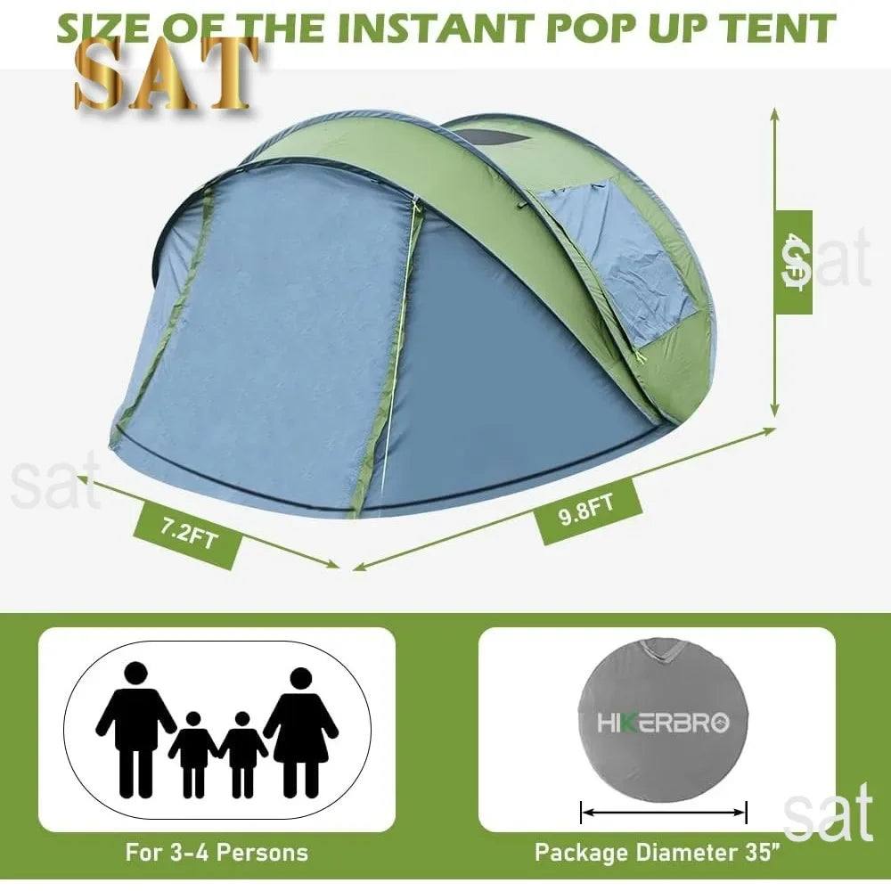 Multi Person Instant Pop-Up Tent with Skylight