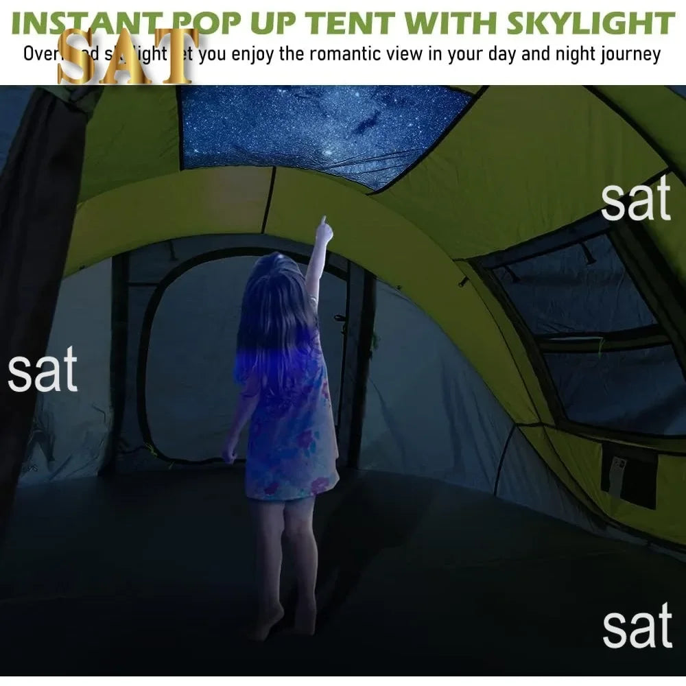 Multi Person Instant Pop-Up Tent with Skylight