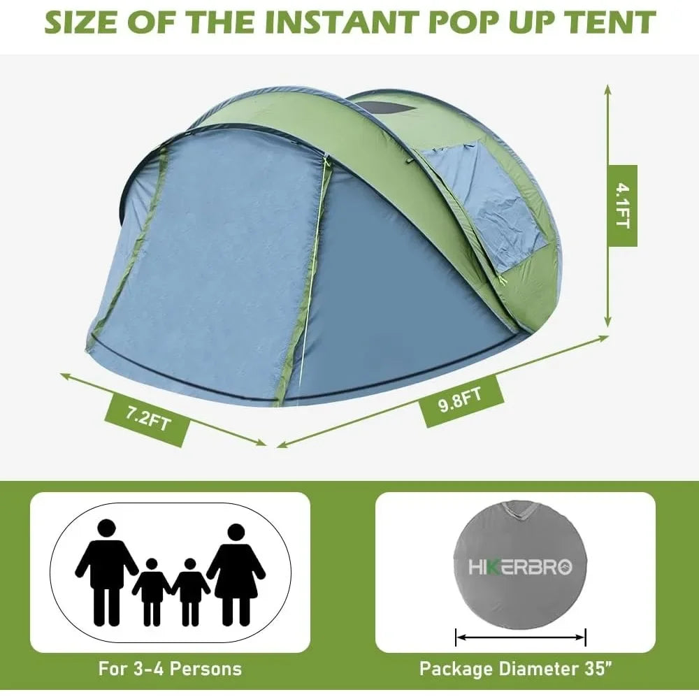 Multi Person Instant Pop-Up Tent with Skylight