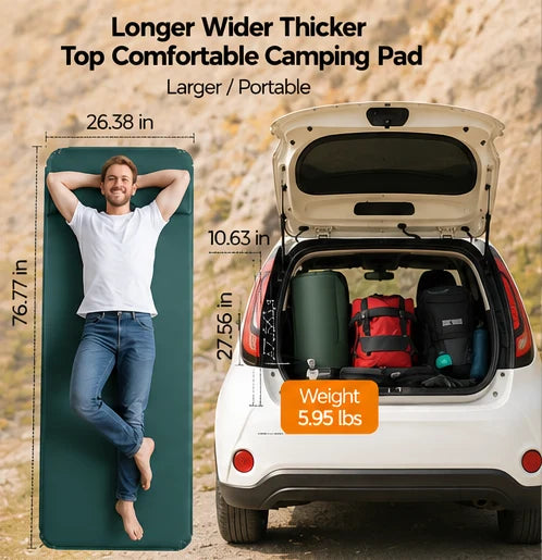 Self-Inflating Camping Pad with Electric Pump